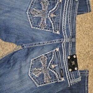 Miss Me Denim Boot Cut Jeans with Silver Details